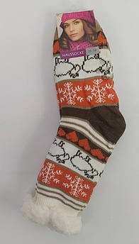 Шкарпетки шерстяні на хутрі жіночі "HAUSSOCKE".