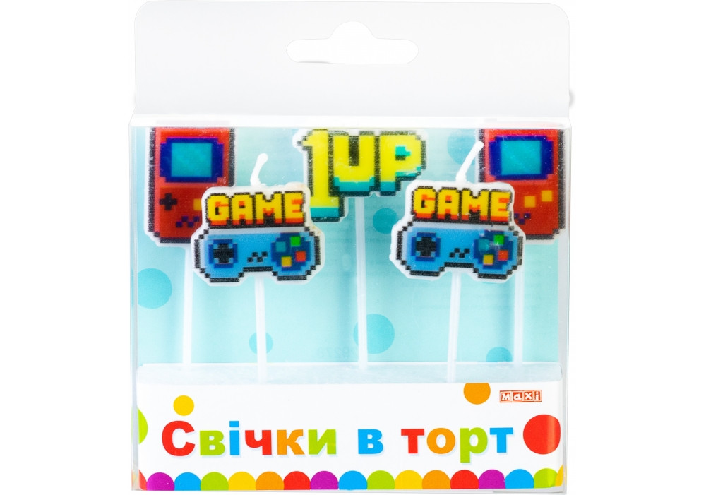 Набір свічок в торт "Games" 5шт №MX629278/Maxi/(24)