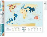 Плакат-скетч карта світу "Travel Map Holiday Lagoon World"