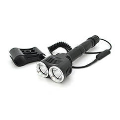 DR-ліхтар піддульний Bailong BL-Q2822, 2LED Creeion-T6, 6W, кабель із кнопкою, 2х18650/8800mah, Black,