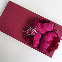 Gift box Mona цвет бордо Конверт для денежного подарка на день рождения женщины, девушки