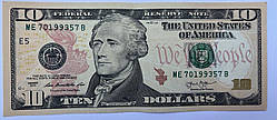 Банкнота США 10 долав 2013 р. XF