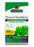 Nature's Answer, Brocco-Glutathione, засіб з броколі і глутатионом, 500 мг, 60 вегетаріанських капсул