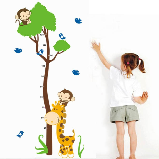 Інтер'єрна наклейка на стіну Дитяча — Зрістомір Звірята AY867, фото 1