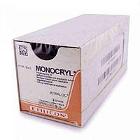 Монокрил (MONOCRYL) 5/0, режущая 3/8, 16 мм. неокрашенная, 45 см.