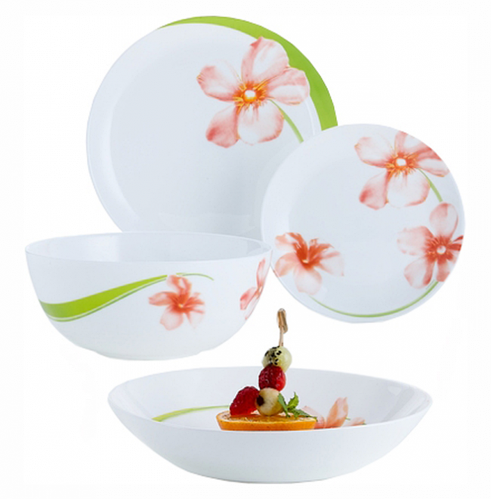 Столовый сервиз из опального стекла с цветочным рисунком Diwali Sweet ...