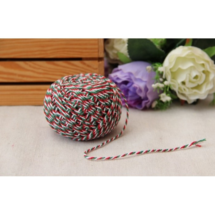 Шнур бавовняний " Трикольоровий " 50 метрів