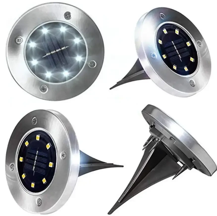 Сонячні вуличні світильники для дому та саду Solar Disk Lights комплект з 4-х штук