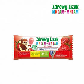 Здоровий льодяник "Mniam-Mniam" зі смаком полуниці без цукру Zdrowy Lizak