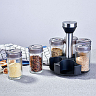 Баночки для спецій на підставці, що крутиться, 7 предметів, Spices set / Набір для спецій, 6 баночок і підставка, фото 10