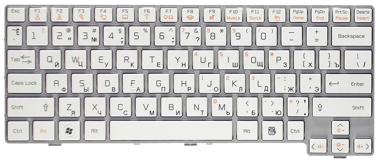 Клавіатура для ноутбука LG (X170) White, (White Frame) RU