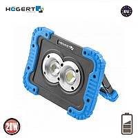Прожектор світлодіодний HOEGERT LED COB 20W IP54 6400K акумуляторний з функцією Power Bank