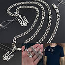 Срібний ланцюжок чоловічий з підвіска герб. Чоловічий кулон тризуб і цепочка на шию. Срібло 925, фото 7