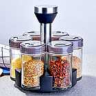 Баночки для спецій на підставці, що крутиться, 7 предметів, Spices set / Набір для спецій, 6 баночок і підставка, фото 4