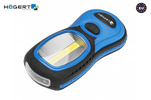 Ліхтарик світлодіодний HOEGERT LED 3W + 3W COB IP54 6400K на батарейках 3xAAA з магнітним утримуваче