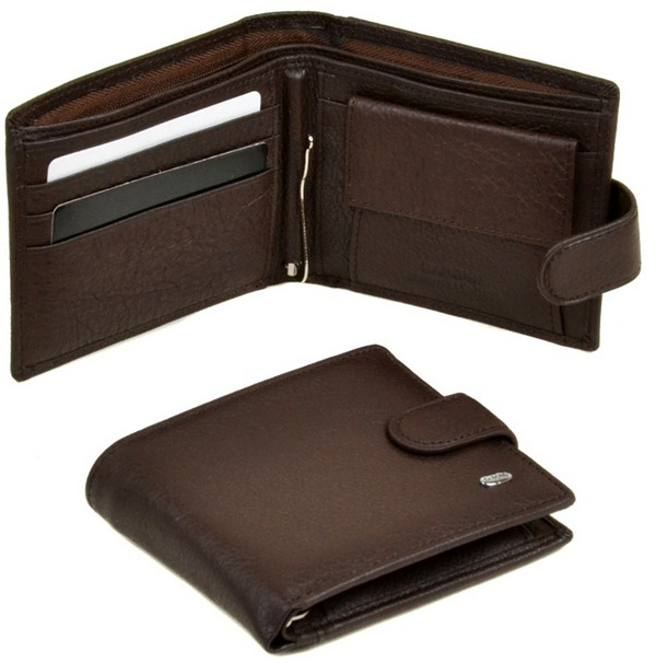 Чоловічий гаманець портмоне Dr. Bond з затискачем для купюр натуральної шкіри