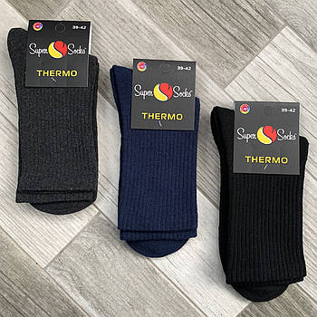 Шкарпетки чоловічі махрові термо бавовна Super Socks, арт. 043, розмір 39-42, асорті, 08921