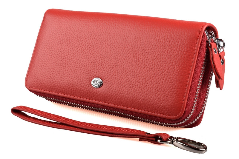 Жіночий шкіряний гаманець ST на дві блискавки