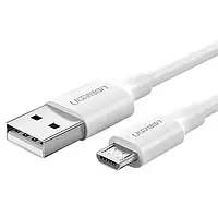 Дата-кабель Ugreen 60143 2m USB (тато) - microUSB (тато) White