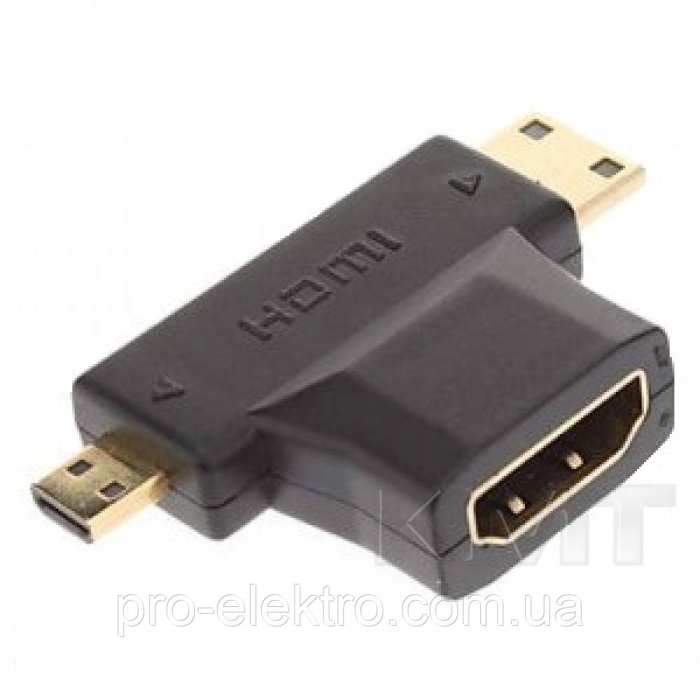Переходник HDMI to mini HDMI and micro HDMI, цена 42 грн — Prom.ua (ID ...