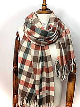 Кашеміровий шарф Клітинка 180*70 см коричневий