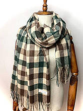 Кашеміровий шарф Клітинка 180*70 см зелений