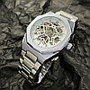 Чоловічий механічний годинник Gusto Skeleton Silver Срібний сталевий годинник, фото 8