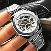 Чоловічий механічний годинник Gusto Skeleton Silver Срібний сталевий годинник, фото 7