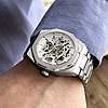 Чоловічий механічний годинник Gusto Skeleton Silver Срібний сталевий годинник, фото 5