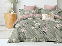 Полуторный комплект постельного белья сатин 100% хлопок,постельное белье с цветами 150x200 S510