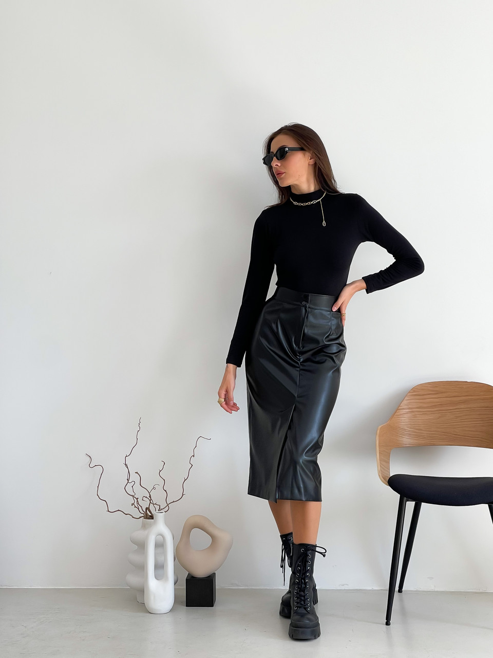 Жіноча спідниця екошкіра, фото 1