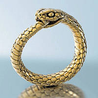 Элитное кольцо, скандинавский дракон Уроборос, кольцо в виде змеи, байкерский перстень, размер 17