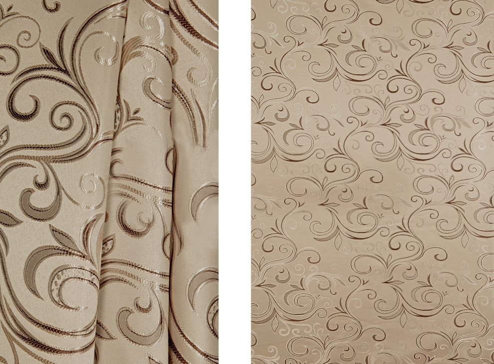 Портьерная ткань для штор Жаккард коричневого цвета с рисунком - фото 1 - id-p1204511011