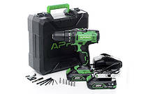 Дриль-шуруповерт APRO 20В, 2А, 20D, 2 АКБ, ЗУ, кейс