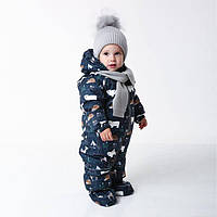 Комбінезон зимовий дитячий теплий (74, 80, 86, 92 розмір) з капюшоном, тканина - мембрана