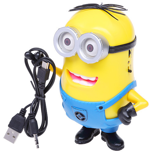 Аудіо колонка Міньйон microSD / USB + MP3 Радіо, фото 1