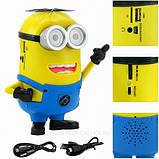 Аудіо колонка Міньйон microSD / USB + MP3 Радіо, фото 9