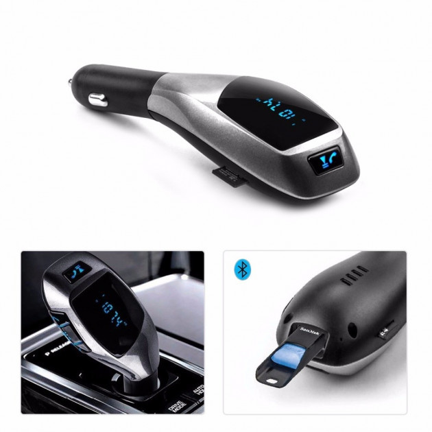Автомобільний FM-трансмітер HZ H20BT c Bluetooth, FM-модулятор з пультом дистанційного управління