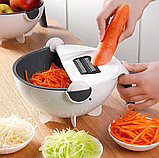 Багатофункціональна обертається овочерізка WET BASKET VEGETABLE CUTTER, фото 2