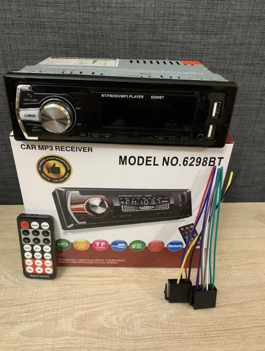 Автомагнітола 1DIN MP3 6298BT (1USB, 2USB-зарядка, TF card, bluetooth)