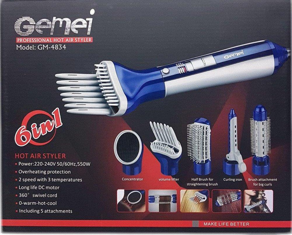 Фен стайлер для волос 6 в 1 Gemei GM-4834