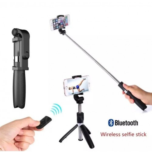 Монопод тринога штатив палиця для селфи трипод L01 з пультом bluetooth, фото 1