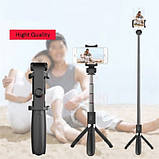 Монопод тринога штатив палиця для селфи трипод L01 з пультом bluetooth, фото 2
