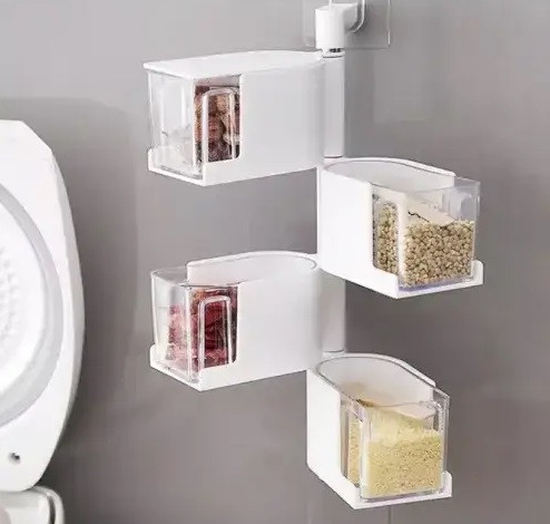 Полиця для спецій, настінний поворотний контейнер, фото 1