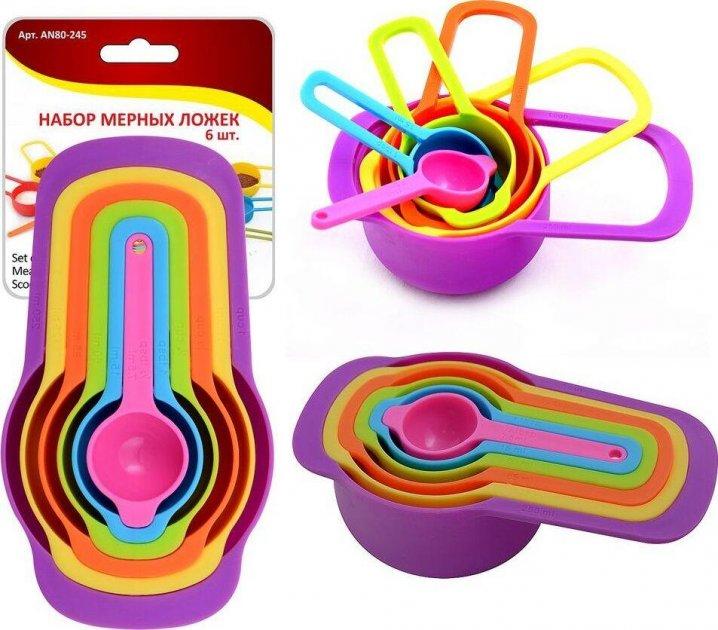 Набір з 6 кольорових мірних ложок, фото 1