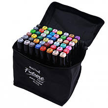Набір скетч маркерів для малювання Touch Sketch 48 шт двосторонні фломастери чорний корпус