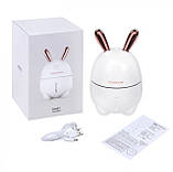 Зволожувач повітря дитячий Humidifier Rabbit LED 2в1 і ароматизатор c підсвічуванням аромадиффузор Зайчик, фото 4