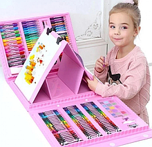 Дитячий набір для творчості і малювання 208 предметів (pink)