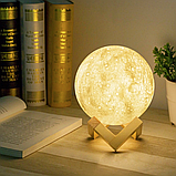 Лампа місяць 3D Moon Lamp Настільний світильник місяць на сенсорному управлінні, фото 2
