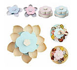 Обертова тарілка для солодощів і сухофрутов, менажниця у вигляді квітки на 5 секцій, двоярусна, фото 5